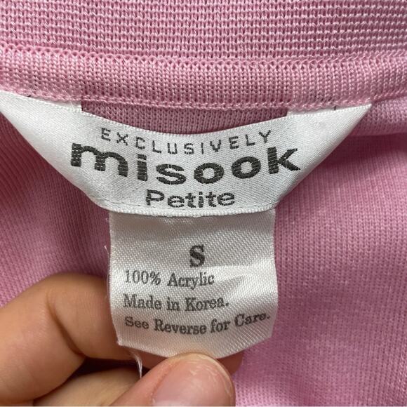 MISOOK Blazer Jacket Womens Size Small Petite Knit Petal Pink Feminine Easter - Picture 8 of 9